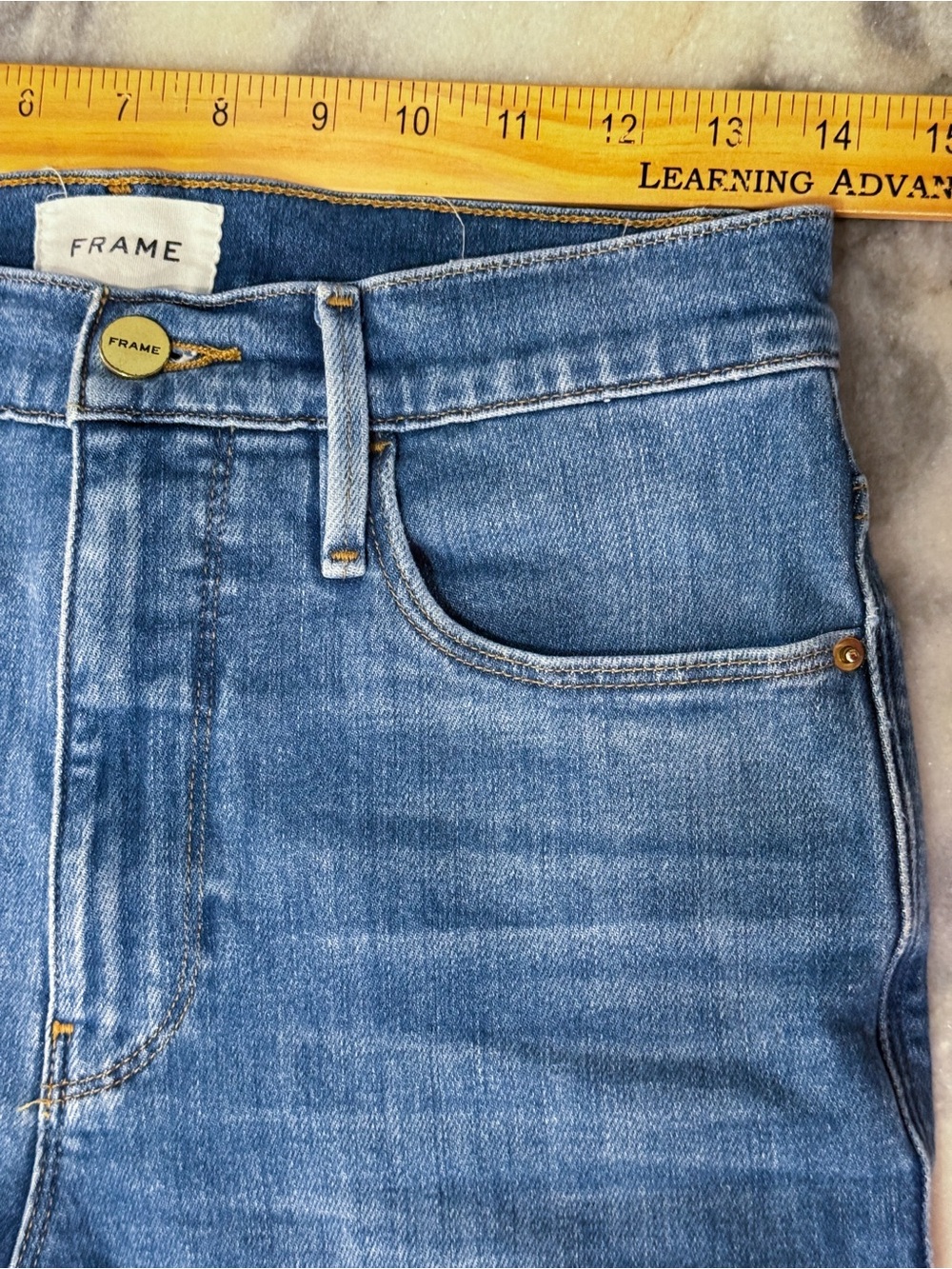 Frame Denim Le Sylvie Slender Straight Jeans Medium Wash Sz 27 - Picture 3 of 7